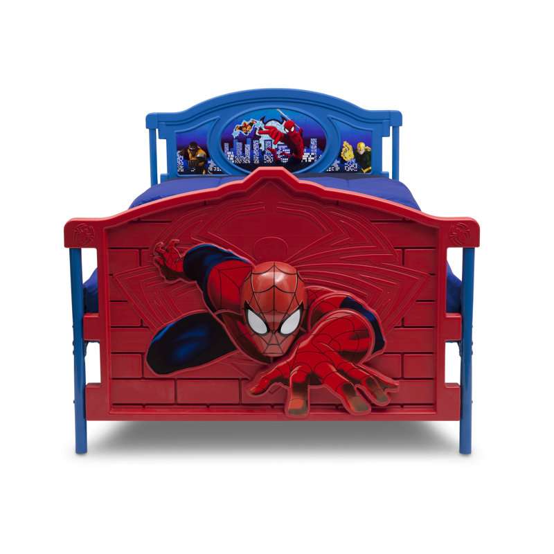 Action-Packed Spider-Man Metal Twin Bed with Drawer and Headboard