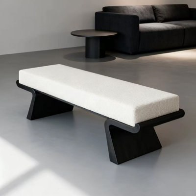 Banc rembourré blanc
