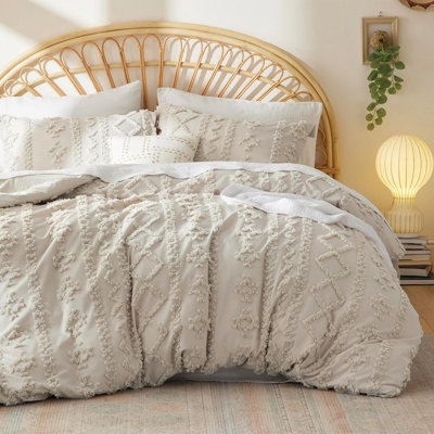Bedsure Boho Duvet Cover Queen Size, Soft & Comfortable Elegant Design Boho Bedding for Decoration, Machine Washable Comforter Cover for All Seasons