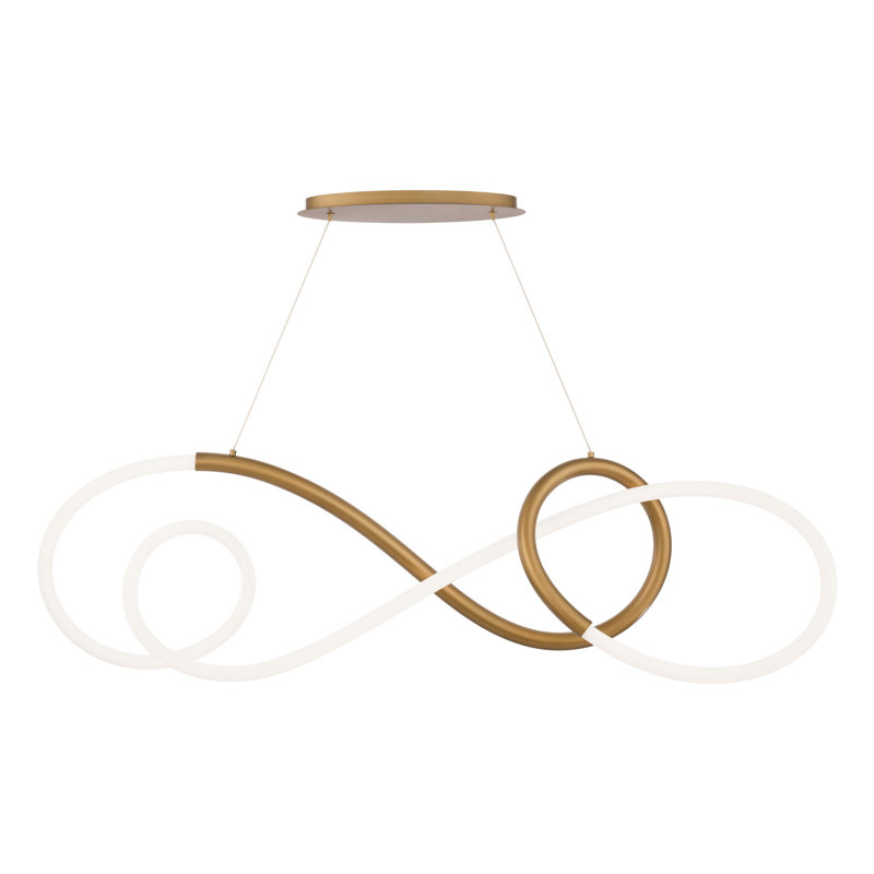 Solo 1 - Light LED Chandelier, Aged Brass