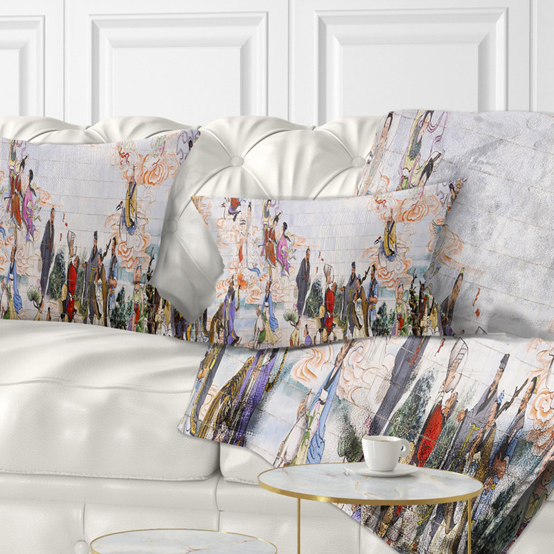 Immortals - Floral Printed Throw Pillow