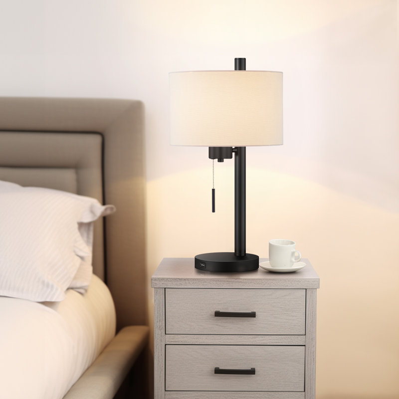 Jenn Metal USB Table Lamp, Black