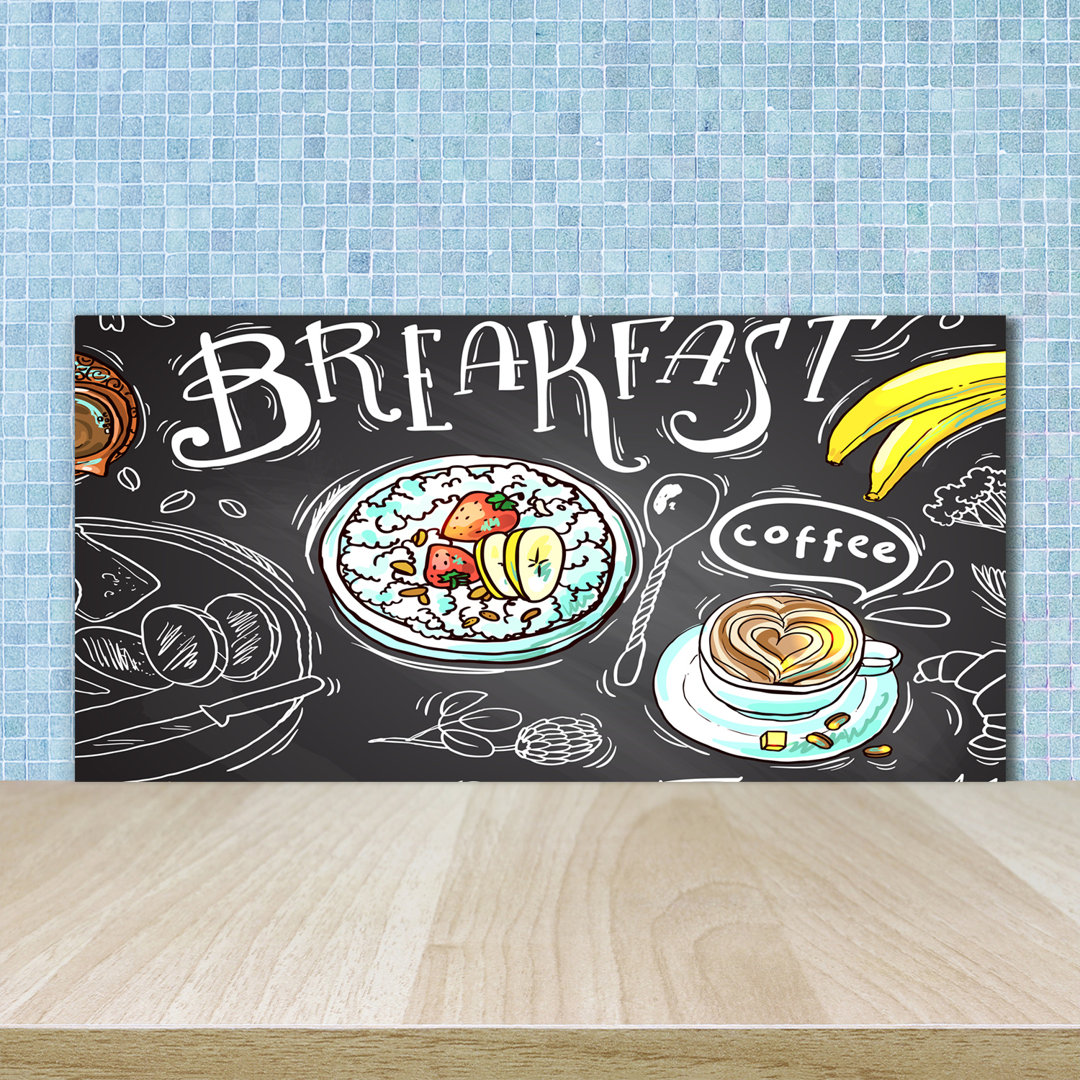 50 cm x 100 cm Glas Spritzschutzpaneel Breakfast