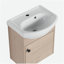 Petite commode de salle de bain de 18 pouces avec lavabo en céramique, conception murale
