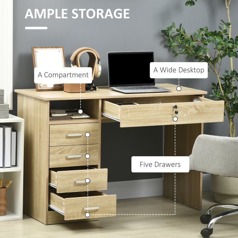 Hadewig Computer Desk, Oak