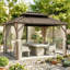 Pavillons et abris de jardin (doit inclure le cadre) Pavillon de jardin en aluminium avec toit en acier