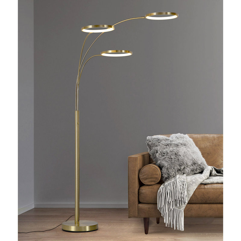 Spearing 80'' LED Arched Floor Lamp Set, Gold