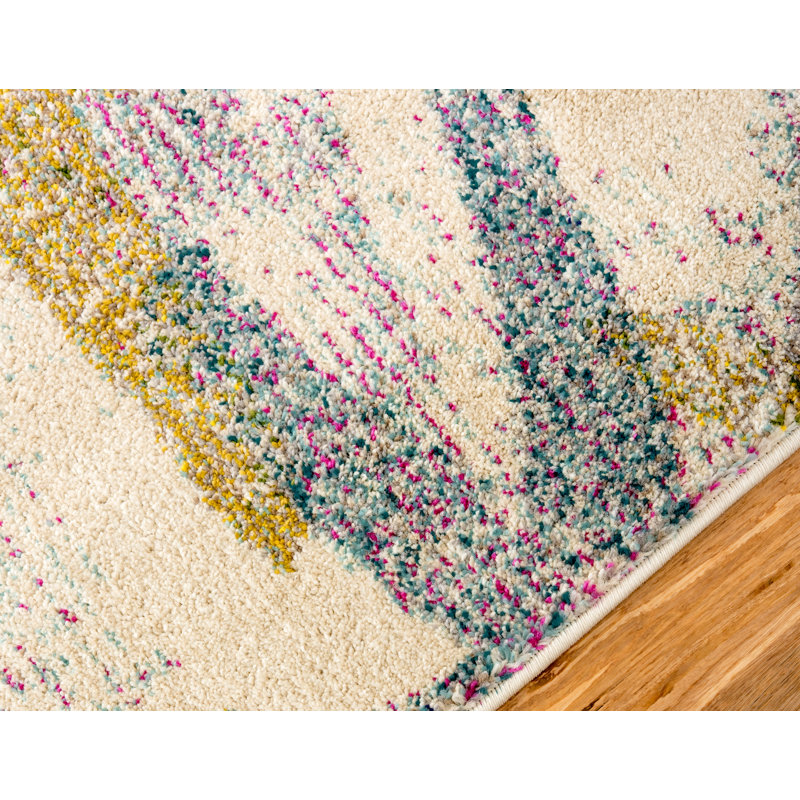 Tapis bleu / vert Esposito, Rectangle 5 pi 1 po x 8 pi