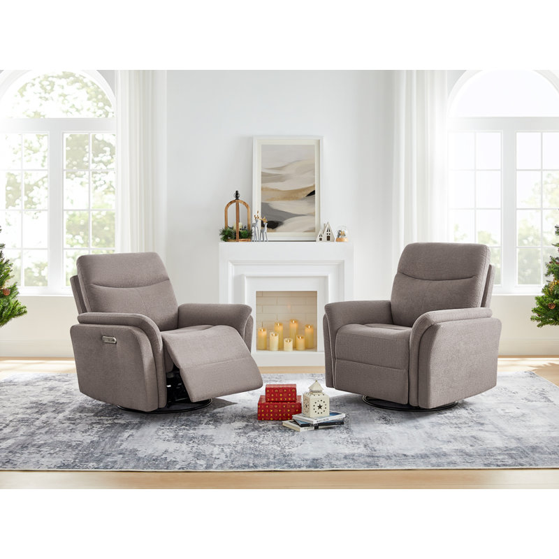 Fauteuil inclinable électrique pivotant pivotant 37 po 3 en 1, ensemble de 2