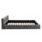 King Size Chenille Upholstered Platform Bed with Checkerboard Headboard-48068465