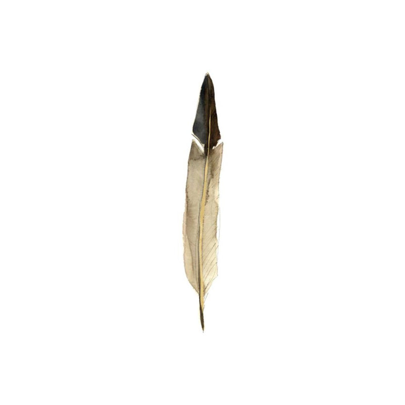 Fall Feathers III Painting by Elena Carlie, 87" H x 30" W, Glass Coat