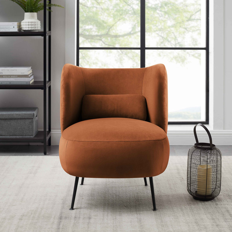 Emiline 61Cm Wide Barrel Chair, Curry Velvet