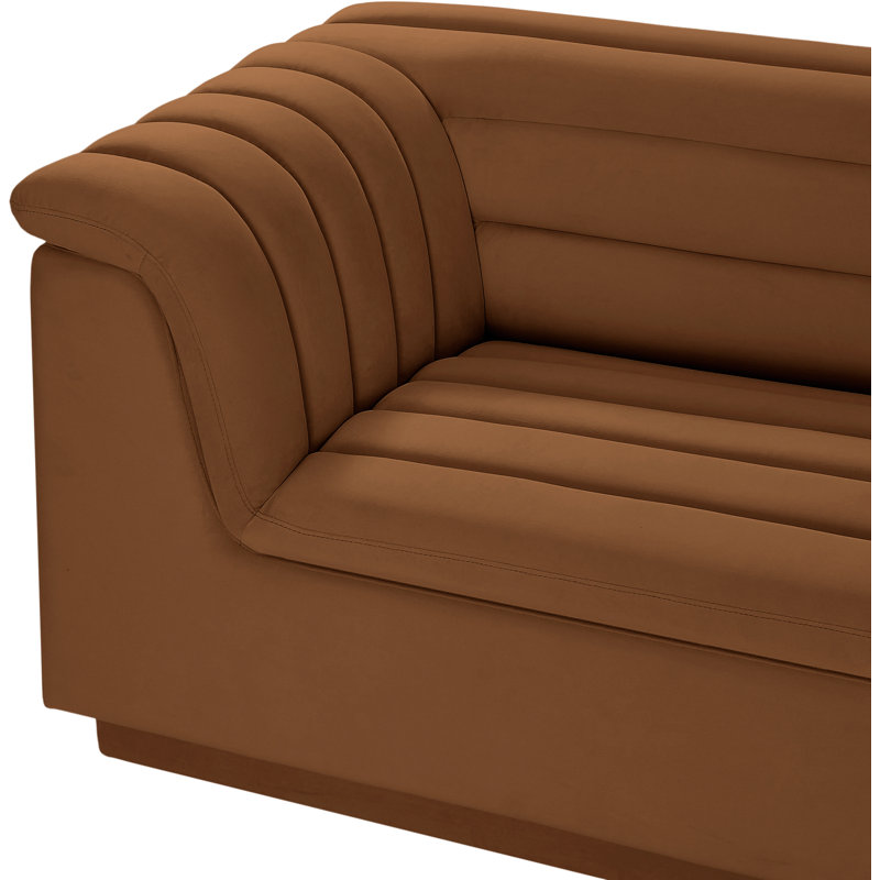 Huzaifah Upholstered 118'' Sofa, Saddle Velvet