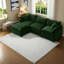 Canapés modulaires spacieux, mobilier de maison moderne en chenille, canapé en forme de L vert