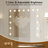 Led Hollywood Iron Makeup Mirror, Adjustable Brightness With Memory Function