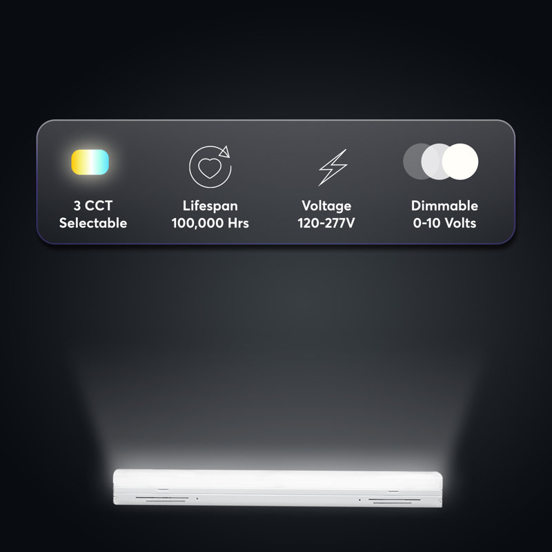 Bande lumineuse - 3CCT sélectionnable - Blanc, L 2,8 po x l 24 po x H 2,5 po