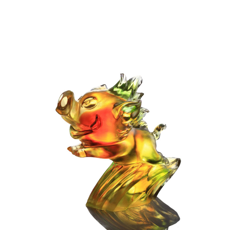 Figurine, Amber/Spring Green