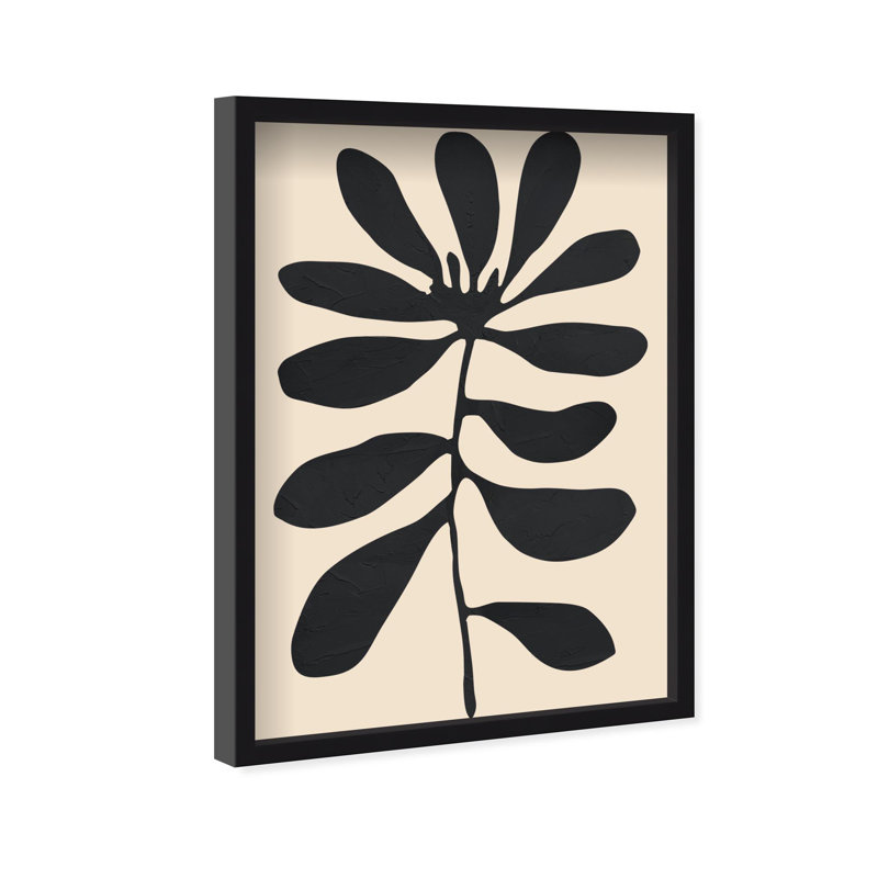 Oliver Gal Fronds of Nightfall III Abstract - Luxury Shadowbox Framed Wall Art, 46.5" H x 31.5" W, Black