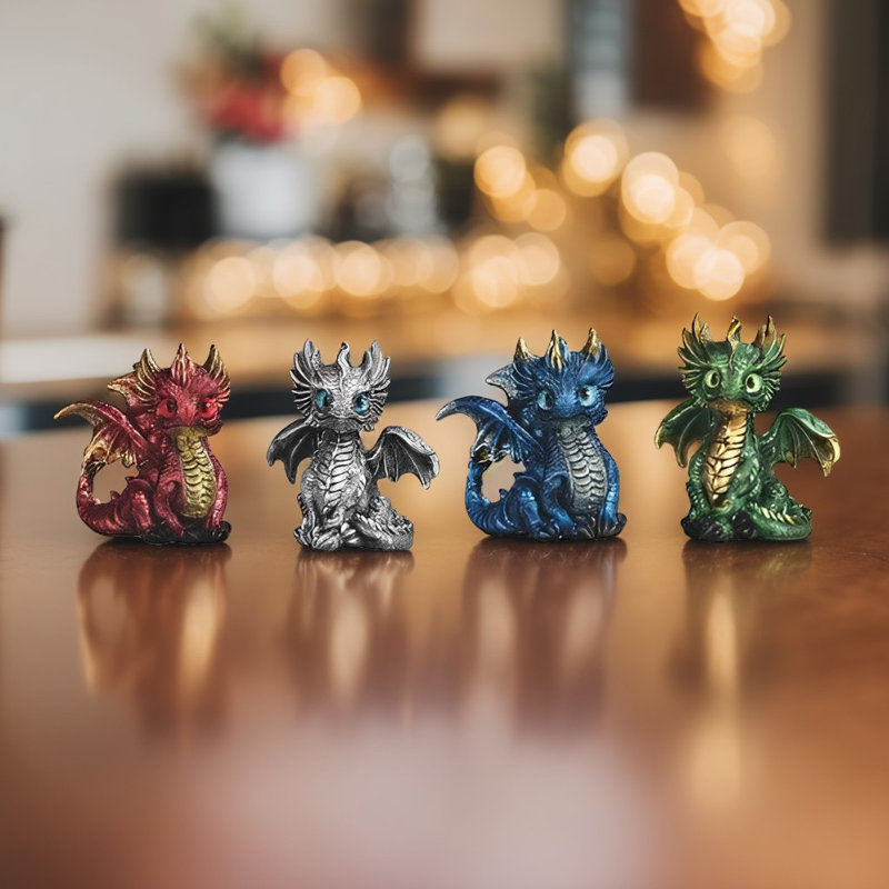 Ensemble de 4 figurines de mini dragon de 5 po de hauteur