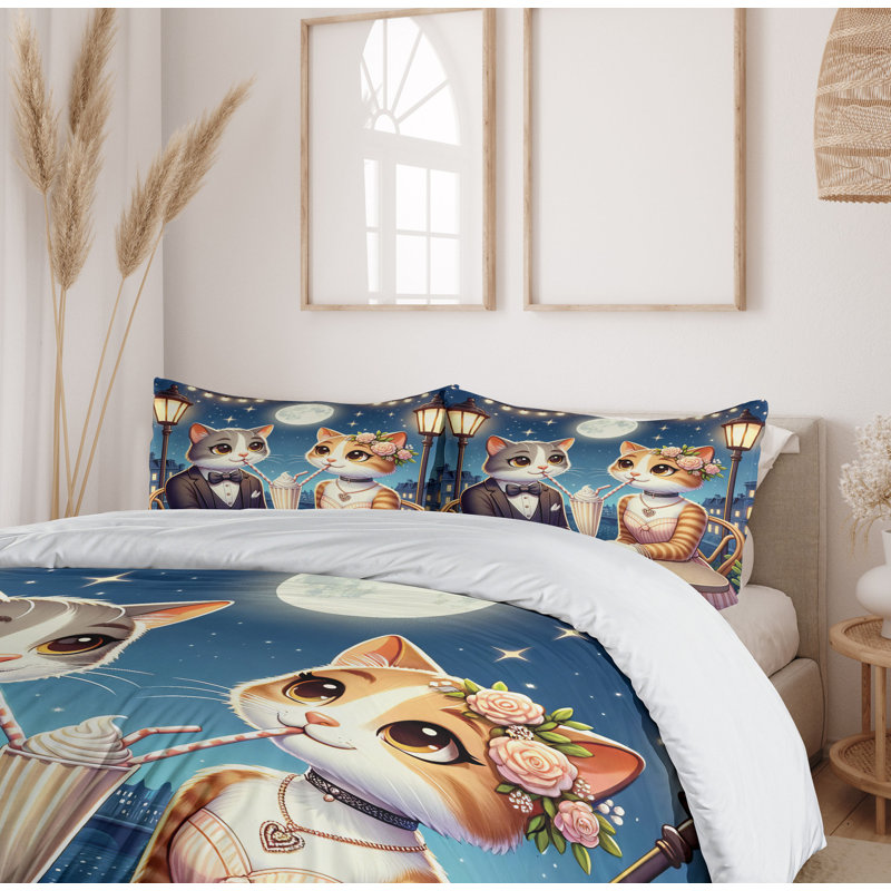 Cat Duvet Cover, California King Duvet Cover + 2 Standard Shams