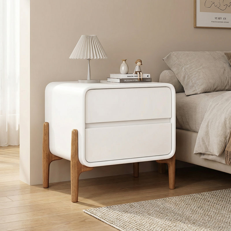 Table de chevet pour la chambre à coucher, blanc
