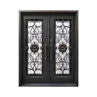 Sunflower Lavalier Ornate Iron Double Doors