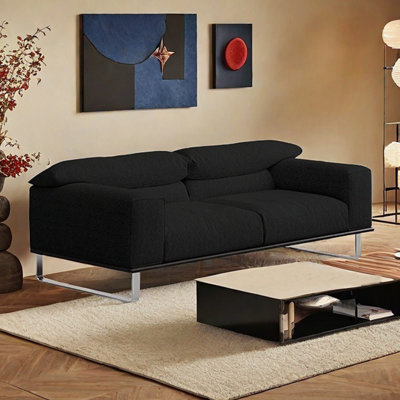 Simple straight-line fabric sofa [Adjustable back]