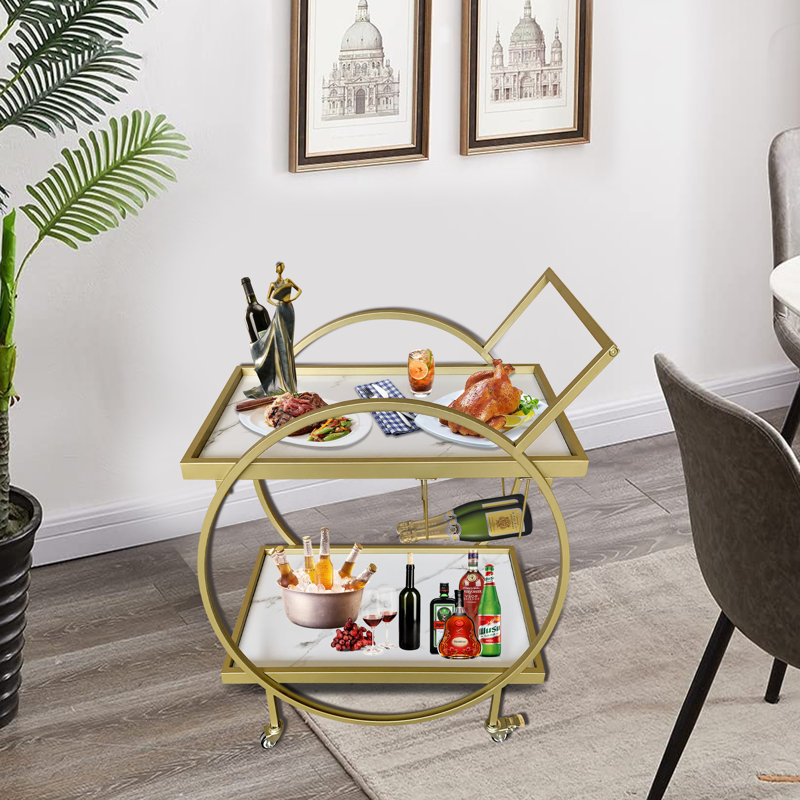 Barram Metal Bar Cart, Gold