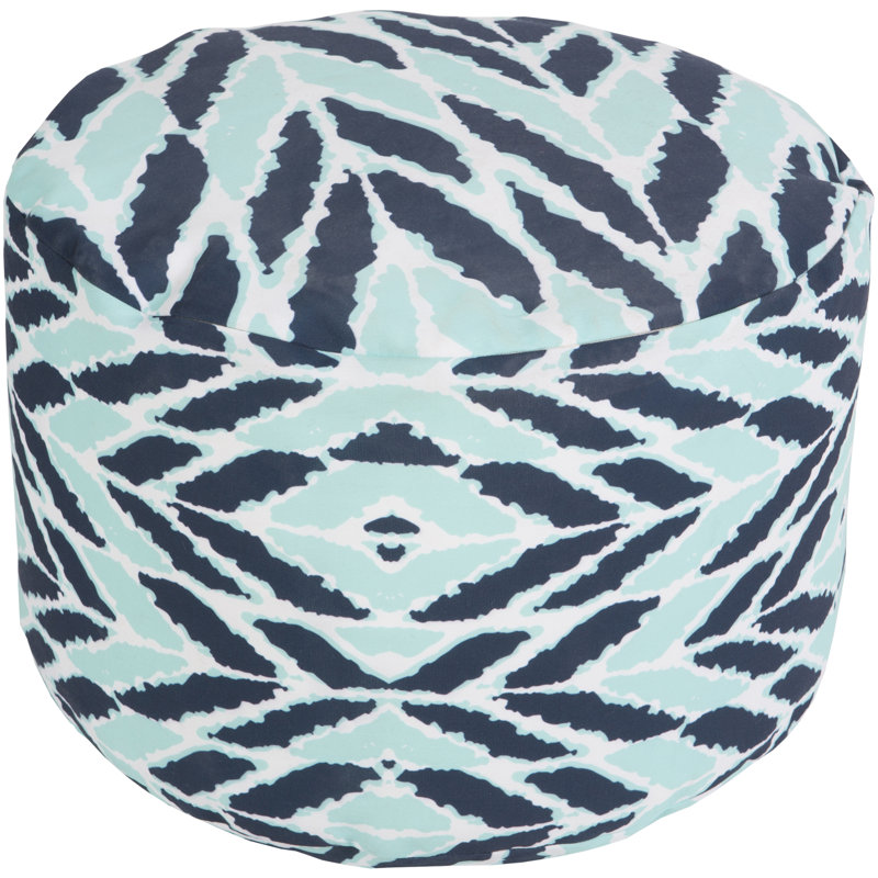 Upholstered Pouf, Blue