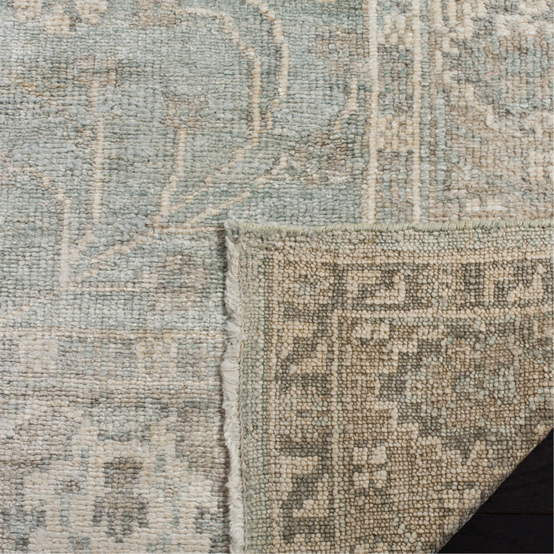 Oushak Hand Knotted Viscose Rug, Rectangle 8' x 10'
