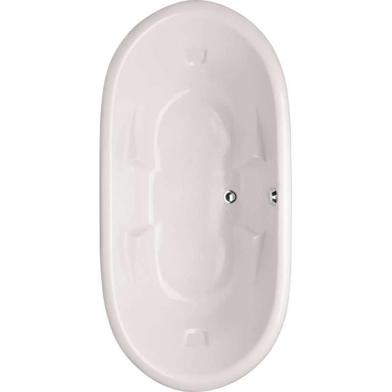 Designer Aimee 72" x 36" Drop in Air Acrylic Bathtub, White, Polished Chrome