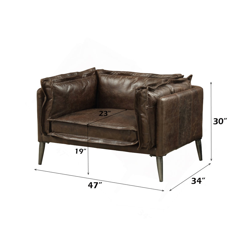 Chaise en cuir vieilli Porchester