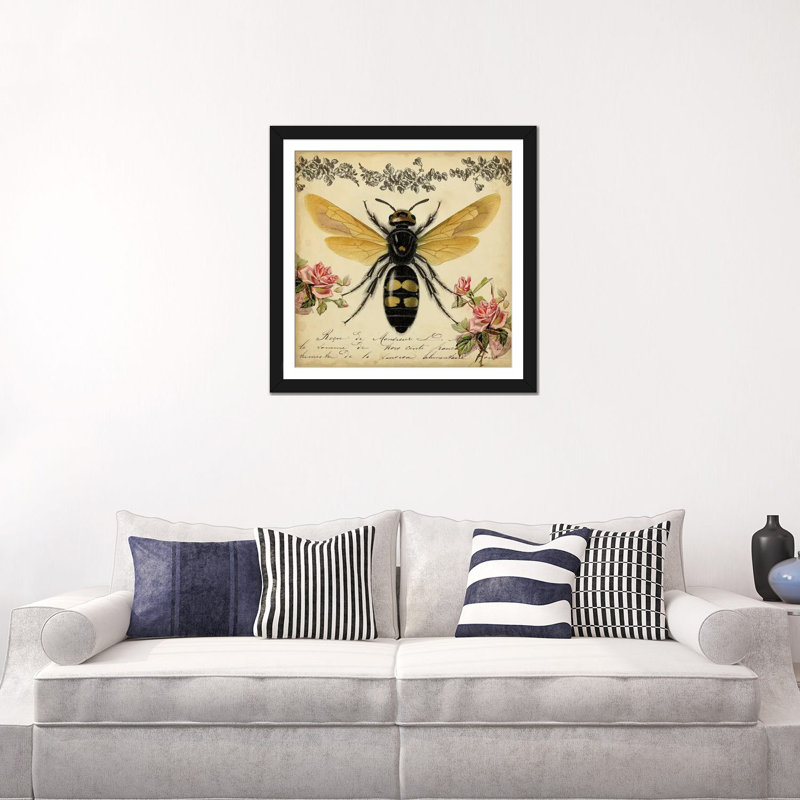 «From the Rose Garden I», impression sur toile tendue, Papier avec cadre noir, Blanc, H 24 po x l 24 po x P 1 po