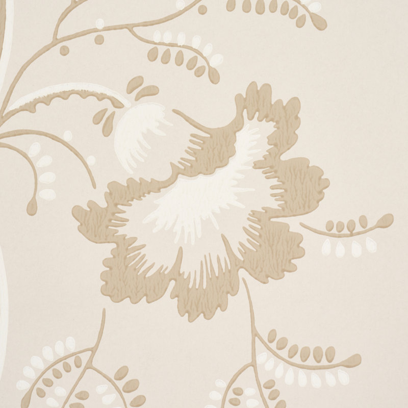 Papier peint fleurs de cloche, Brun clair