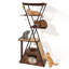 71" Modern Industrial Cat Tree: Multi-level Wooden Tower With Metal Frame & Washable Pads-1263502218