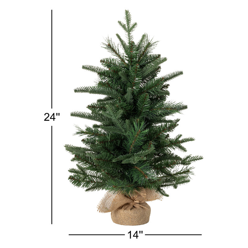 Stroud 24'' Faux Pine Tree in Wicker/Rattan Pot
