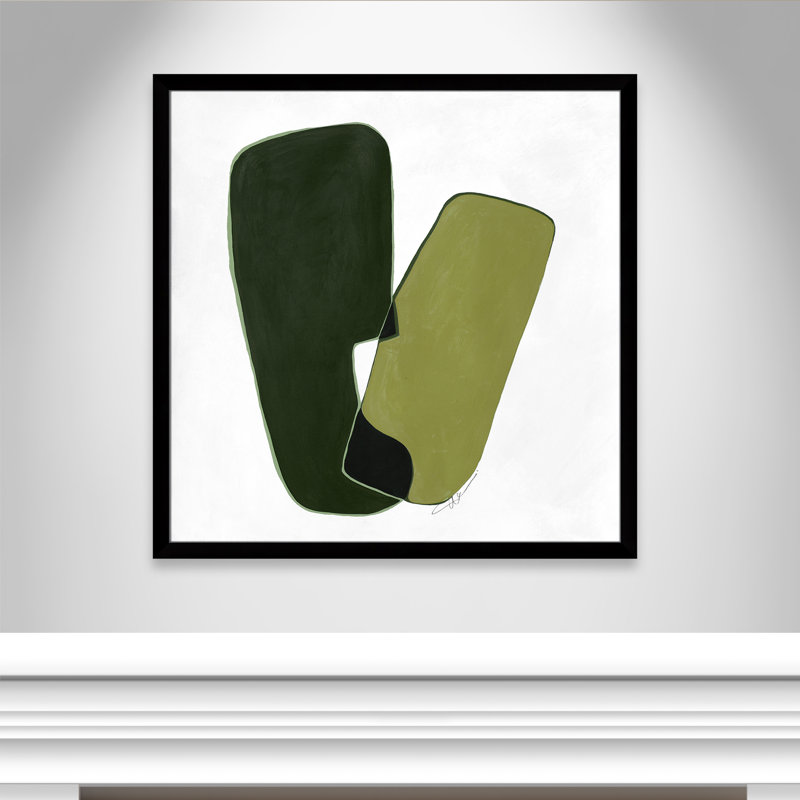 «Unity Green II» par Casa Fine Arts, Impression encadrée noire sans passe-partout, H 42,5 po x l 42,5 po x P 1,25 po