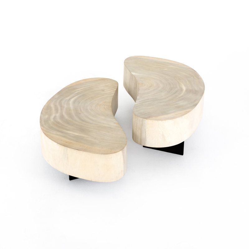 Anasta Coffee Table, Bleached Guanacaste, Dark Gunmetal