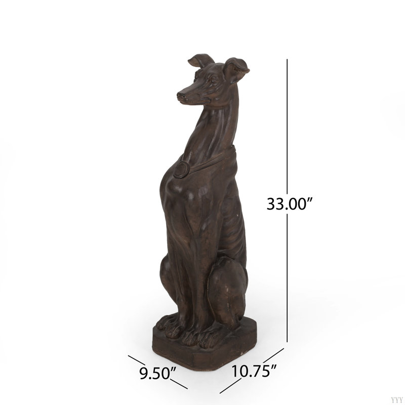 Statue de chien lévrier, statue de chien lévrier, aucun assemblage requis