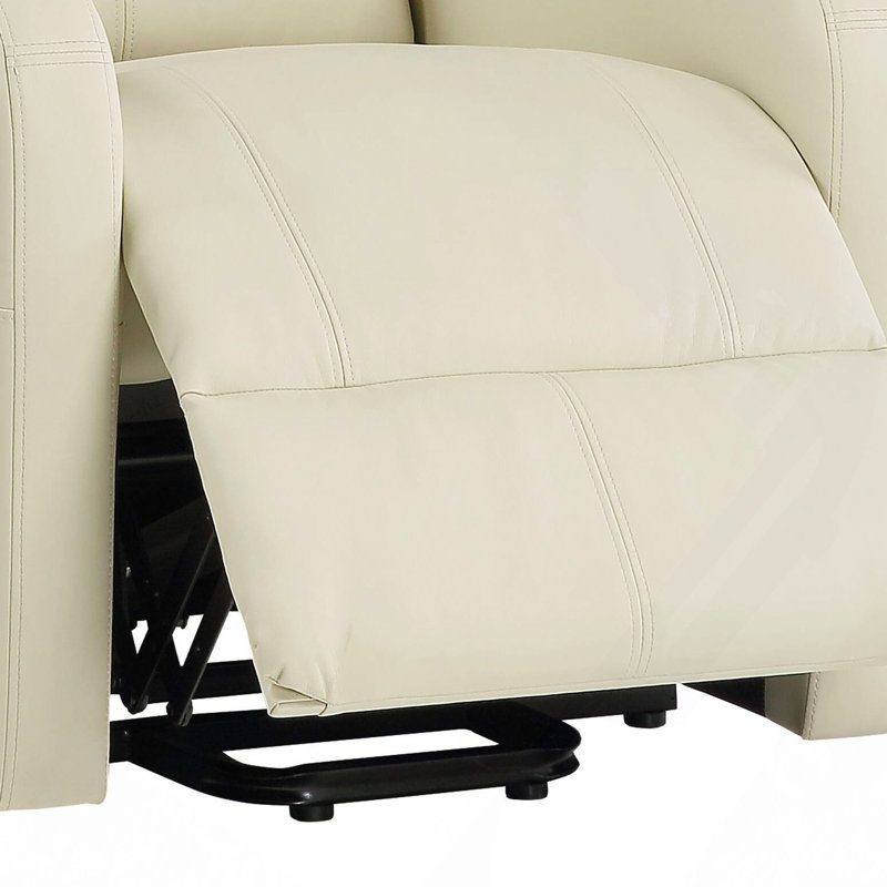 Fauteuil inclinable électrique en cuir synthétique, Beige