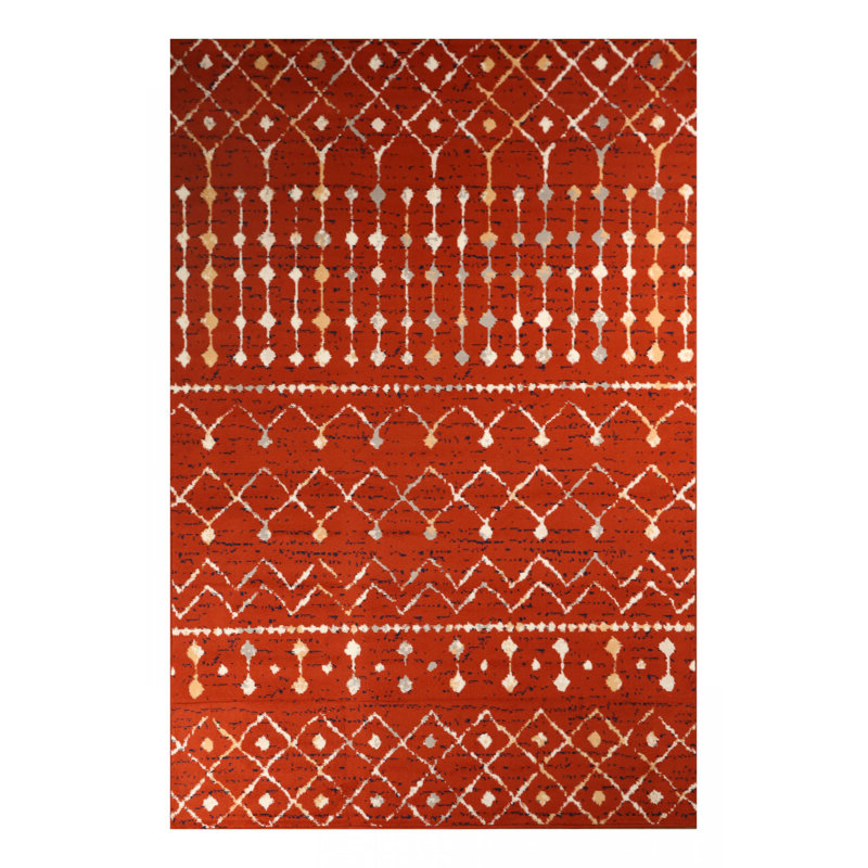 Tapis rouge / ivoire Arpana, Tapis de couloir 2 pi x 4 pi