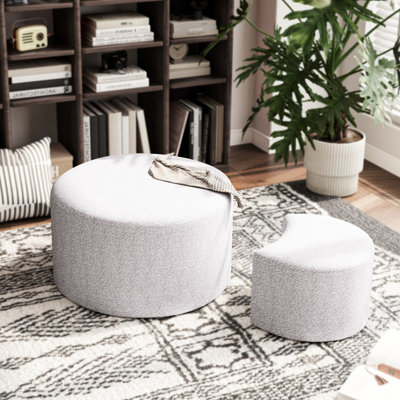 Élégante table d'appoint emboîtable - Tissu teint beige pour le salon de la chambre