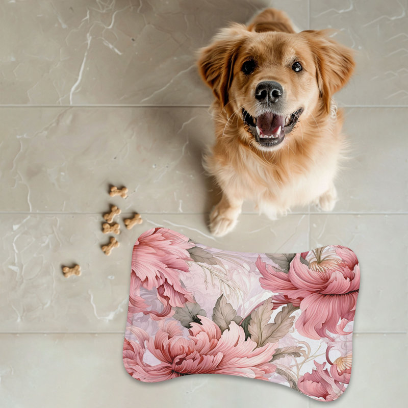 Tapis d'alimentation en forme d'os 1 pièce Soft Blossoms