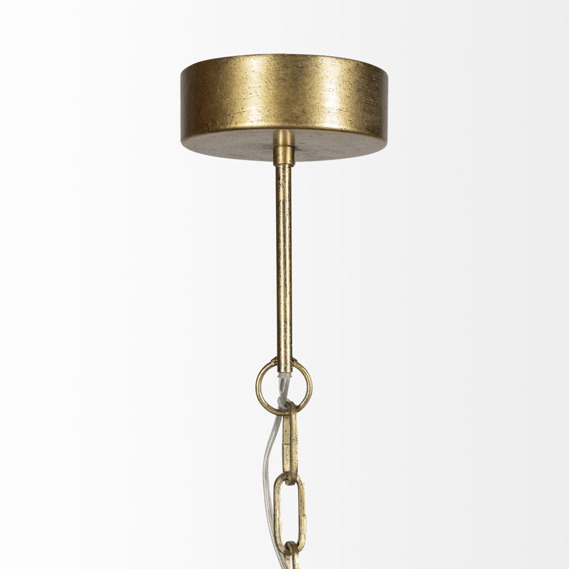 1 - Light Pendant, Silver/Antiqued Gold