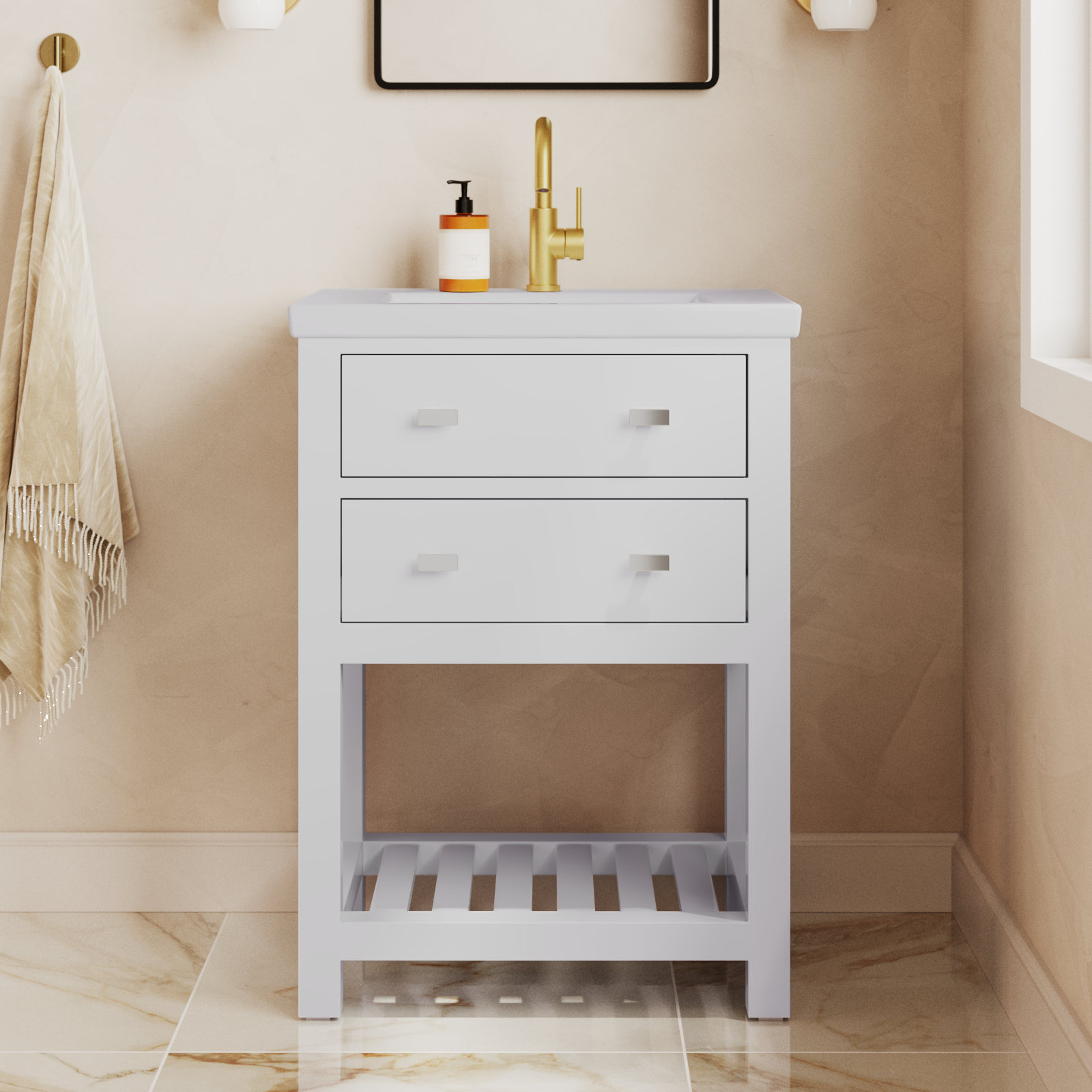 Caitlyn 24'' Single Bathroom Vanity, White