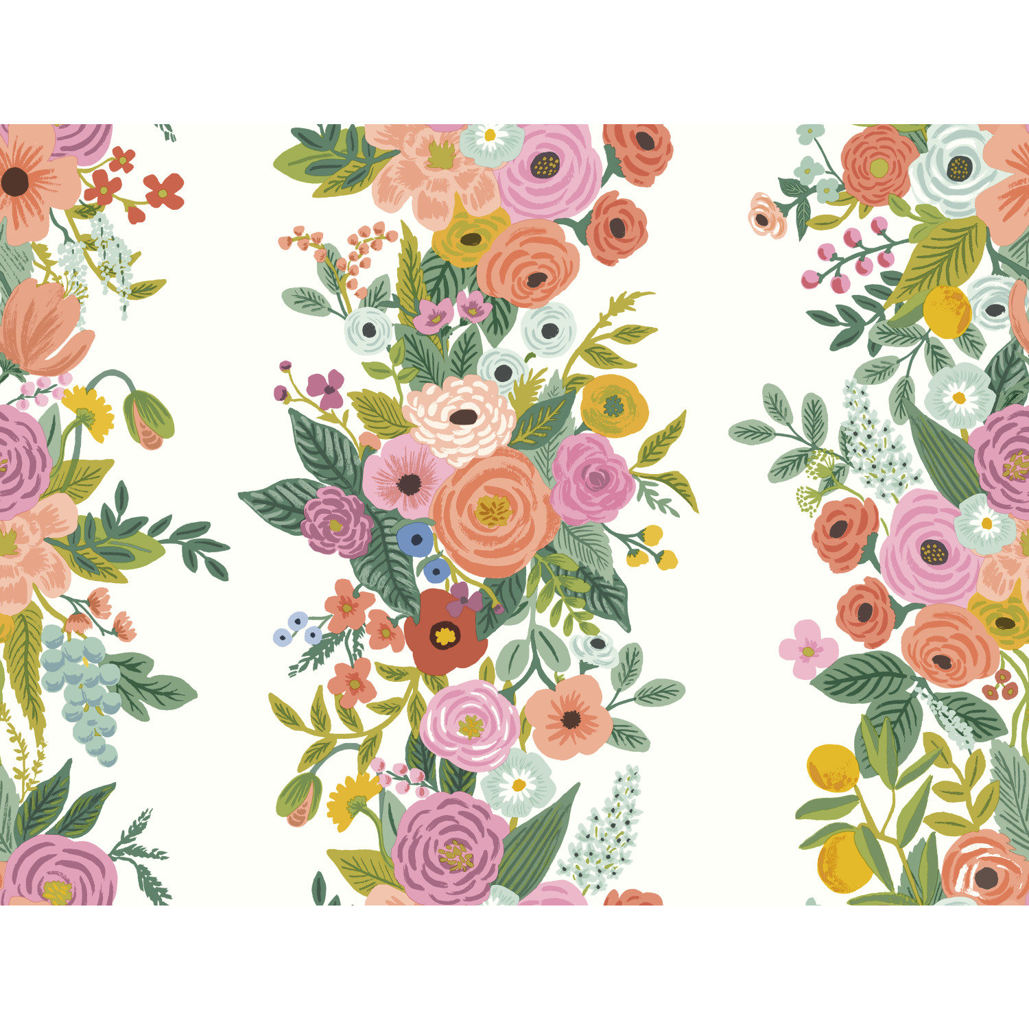 Garden Party Wallpaper Double Roll, Dark Pink