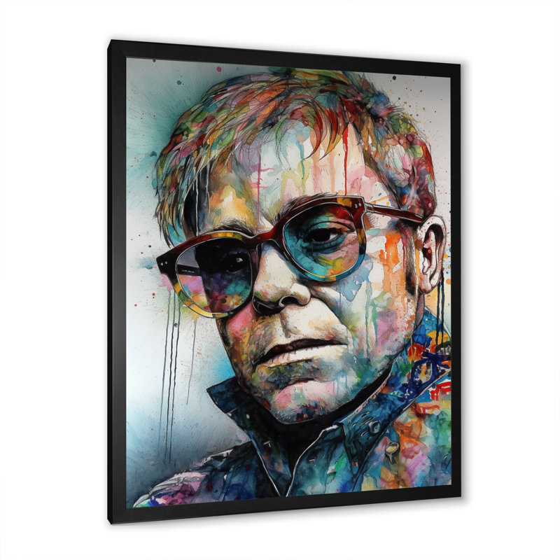 Illustration d'Elton - reproduction, Cadre photo noir, H 20 po x l 12 po x P 1 po