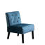 Fauteuil sans accoudoirs en velours bleu avec capitonnage à boutons et coussin en mousse, idéal pour le salon, la chambre à coucher et l'espace de bureau-121109179
