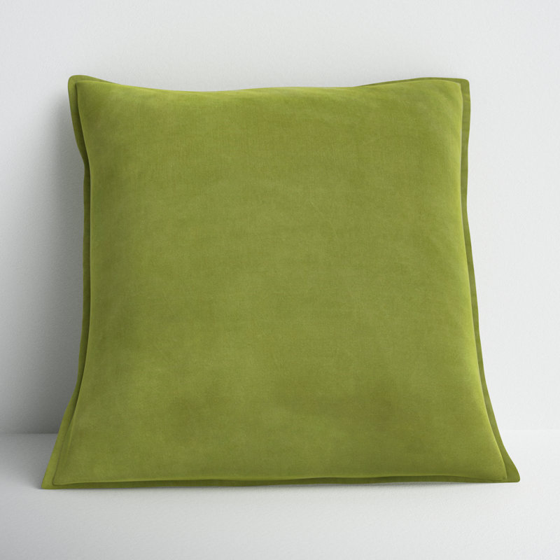 Grass Green Velvet-Like Cotton Throw Pillow Cover 18'' x 18''