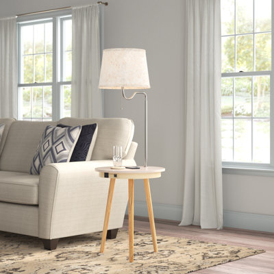 Lewiston 56'' Tray Table Floor Lamp Set with USB